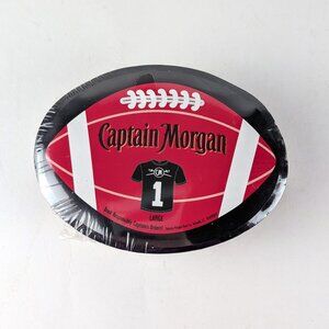 NEW Captain Morgan Shrink-Wrapped Black Football Tshirt L